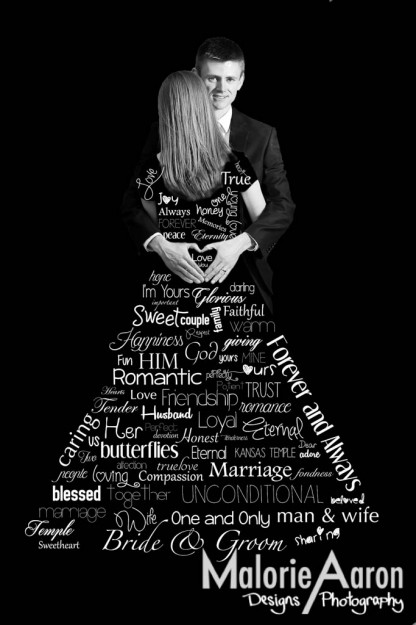 Malorie Aaron, Malorie Aaron Photography and Design, typographic portrait, full body typographic portrait, wedding dress, typography, photography, typographic wedding dress