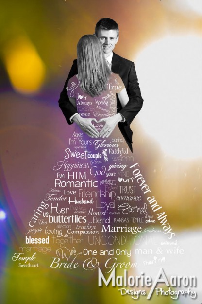 Malorie Aaron, Malorie Aaron Photography and Design, typographic portrait, full body typographic portrait, wedding dress, typography, photography, typographic wedding dress