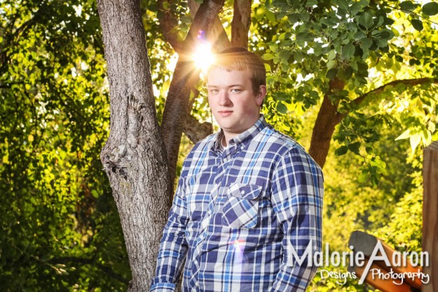 Malorie Aaron Photography and Design, Malorie Aaron, Photography, Idaho Falls, Photographer, Rexburg, Senior Pictures, Portraits, Male Model, Male Poses, Sunset, Sunshine, sun flare, park portraits