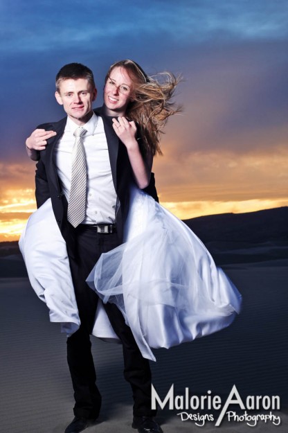 MalorieAaron, St. Anthony, Sand Dunes, sand, dunes, bridals, wedding, portraits, photography, sunset, beautiful, sky