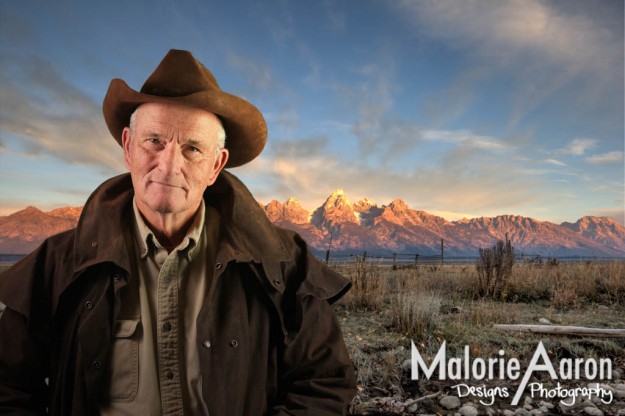 Malorie Aaron, Malorie Aaron Photography, Joel Grimes, Idaho-Cowboy, grandpa, Tetons, cowboy, composite, Idaho, BYU-Idaho