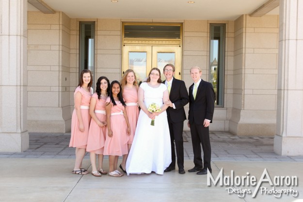 MalorieAaron, Utah, Oquirrh, mountain, temple, LDS, wedding, group, pictures, bridesmaids, groomsmen, groom, bride, photography