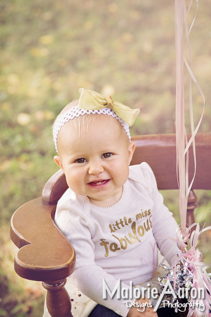 MalorieAaron, Photography, Davenport, Photographer, Iowa, QuadCities, one-year-old, baby, girl, portraits, balloons, ultrasound