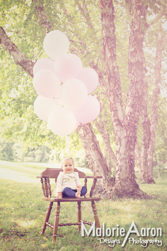 MalorieAaron, Photography, Davenport, Photographer, Iowa, QuadCities, one-year-old, baby, girl, portraits, balloons