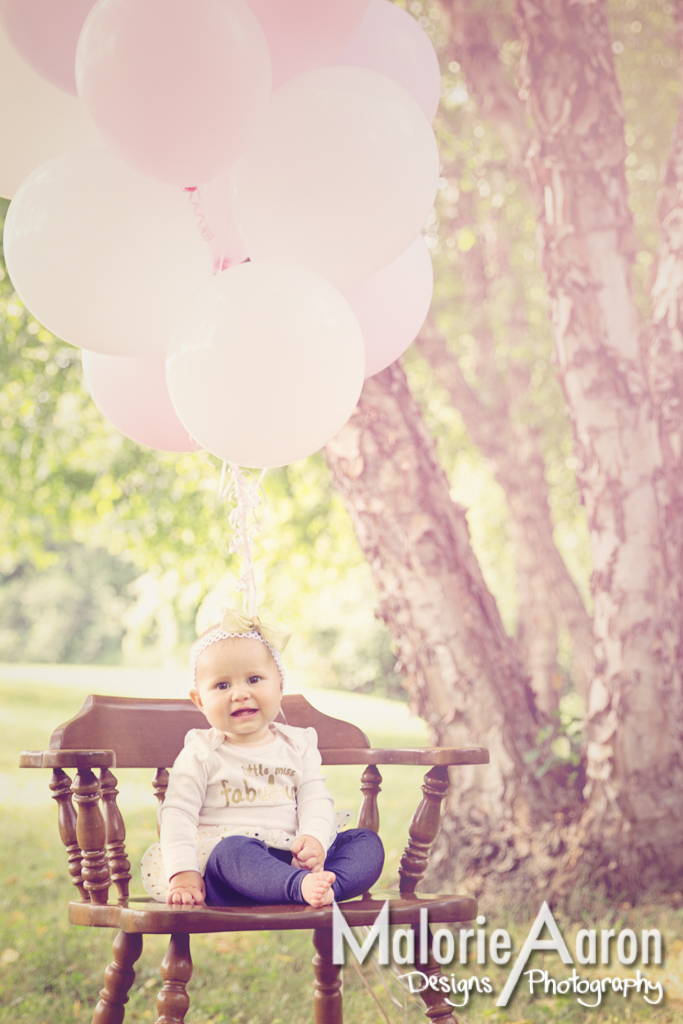 MalorieAaron, Photography, Davenport, Photographer, Iowa, QuadCities, one-year-old, baby, girl, portraits, balloons