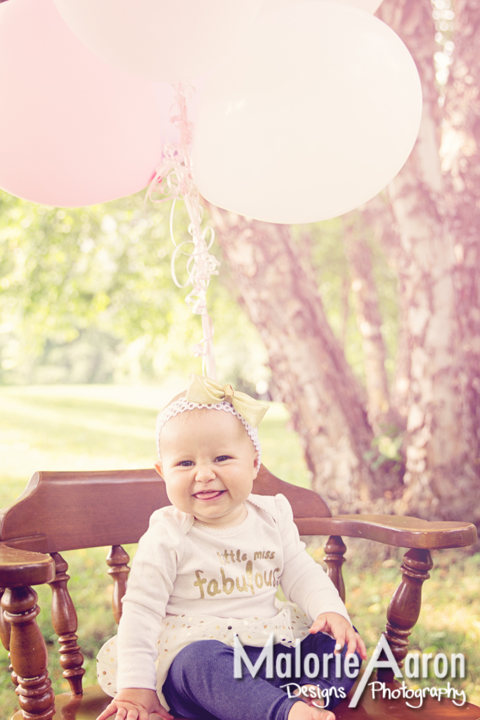 MalorieAaron, Photography, Davenport, Photographer, Iowa, QuadCities, one-year-old, baby, girl, portraits, balloons