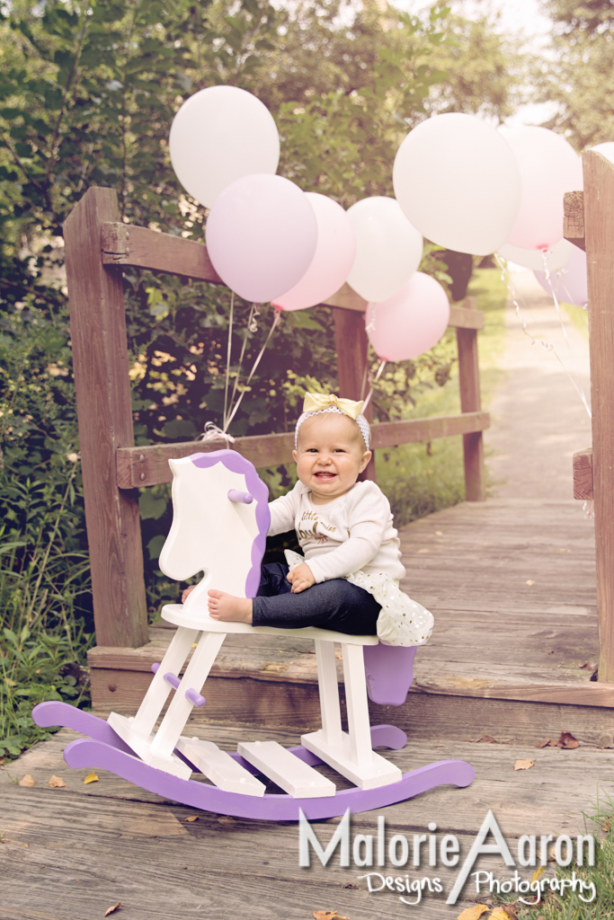 MalorieAaron, Photography, Davenport, Photographer, Iowa, QuadCities, one-year-old, baby, girl, portraits, rocking horse