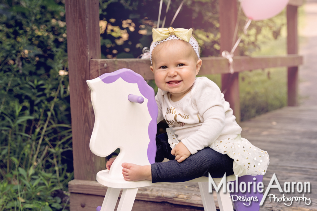 MalorieAaron, Photography, Davenport, Photographer, Iowa, QuadCities, one-year-old, baby, girl, portraits, rocking horse