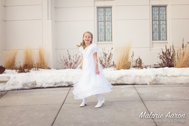 MalorieAaron, photography, winter, baptism, portraits, LDS, temple, 8-year-old, girl