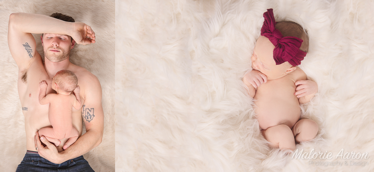 MalorieAaron, photography, cute, newborn, girl, photographer, Davenport, Iowa, soft, airy, daddy-daughter